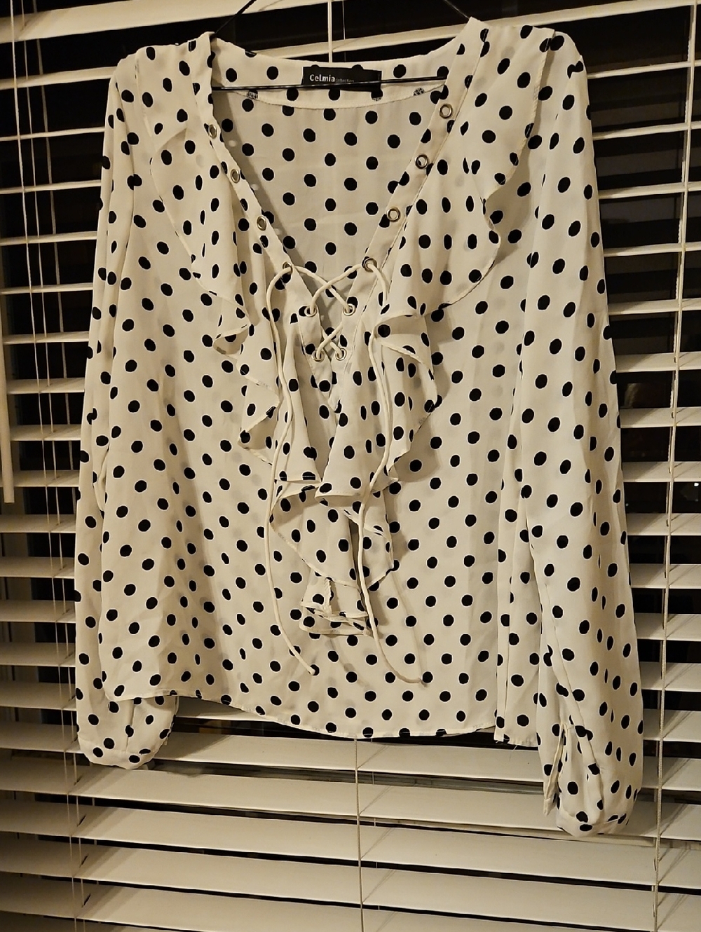 3/$10 Polka Dot Ruffle Blouse